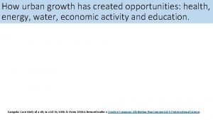 How urban growth has created opportunities health energy