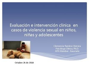 Evaluacin e intervencin clnica en casos de violencia