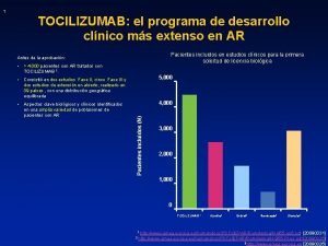 1 TOCILIZUMAB el programa de desarrollo clnico ms