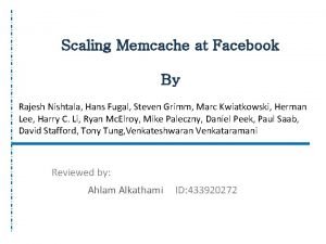 Facebook scaling memcache