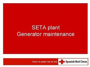 ERU WATSAN MOD 15 SETA plant Generator maintenance