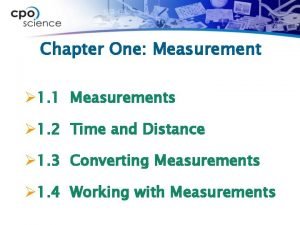 Chapter One Measurement 1 1 Measurements 1 2
