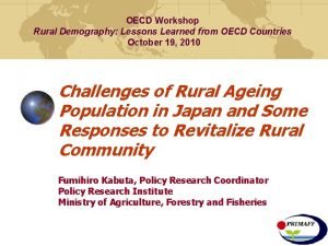 OECD Workshop Rural Demography Lessons Learned from OECD