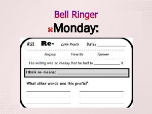 Bell Ringer Monday Spelling Words Plural or Possessive