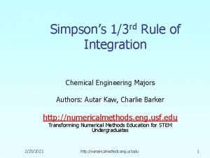 Multiple segment simpson's 1/3 rule