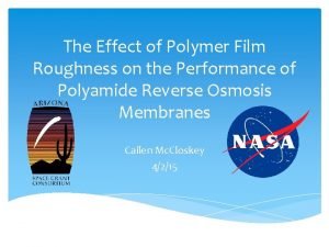 Surface roughness of polymer film