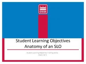 Student learning objectives examples