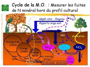 Cycle de la M O Mesurer les fuites