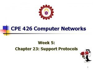 CPE 426 Computer Networks Week 5 Chapter 23