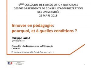 6ME COLLOQUE DE LASSOCIATION NATIONALE DES VICEPRSIDENTS DE