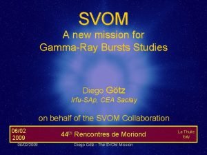 SVOM A new mission for GammaRay Bursts Studies