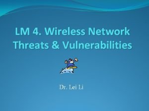 Wireless security threats and vulnerabilities
