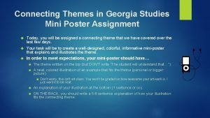Connecting Themes in Georgia Studies Mini Poster Assignment