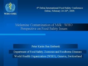 4 th Dubai International Food Safety Conference Dubai