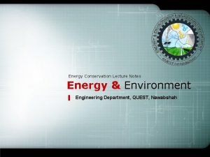 Energy conservation