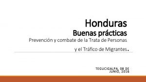 Honduras Buenas prcticas Prevencin y combate de la