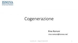 Cogenerazione Rino Romani rino romaniisnova net Corso EM