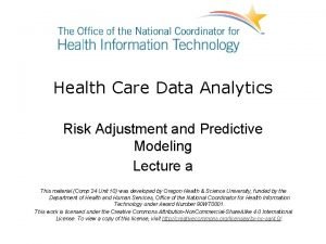 Predictive analytics risk adjustment healthcare examples
