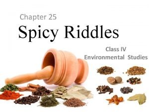 Riddles based on spices
