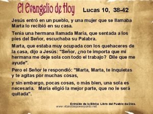 Lucas 10 38-42
