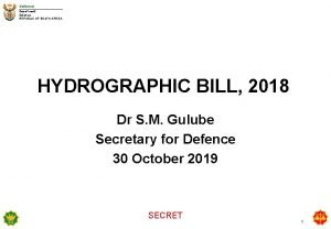 defence Department Defence REPUBLIC OF SOUTH AFRICA HYDROGRAPHIC