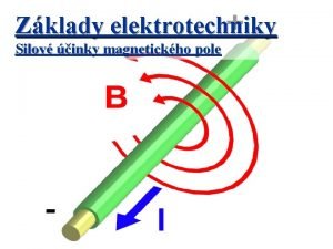 Zklady elektrotechniky Silov inky magnetickho pole Vznik sly