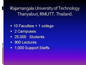 Rajamangala university of technology thanyaburi