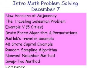 Traveling salesman problem