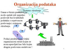 Organizacija podataka Eksterno okruenje Danas ebiznis preduzee ne