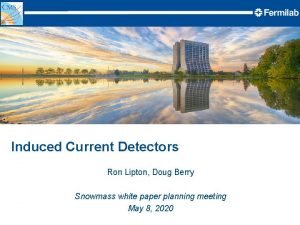 Induced Current Detectors Ron Lipton Doug Berry Snowmass