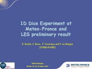 1 D Dice Experiment at MeteoFrance and LES
