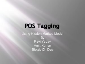 Unsupervised pos tagging