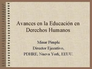 Avances en la Educacin en Derechos Humanos Minar