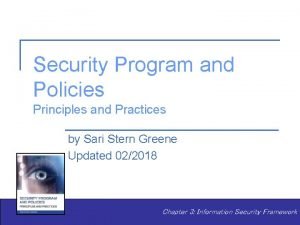 Security program and policies principles and practices