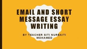 How to write a message essay
