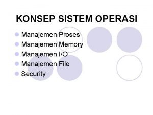 Konsep sistem operasi manajemen operasi
