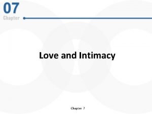 Love and Intimacy Chapter 7 Friendship and Love