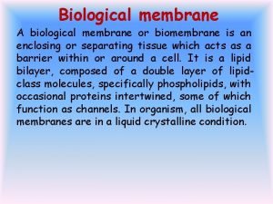 Biological membrane A biological membrane or biomembrane is