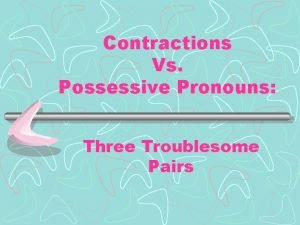 Possessive pronouns vs contractions
