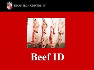 Beef ID Beef ID Chuck Rib Loin Round