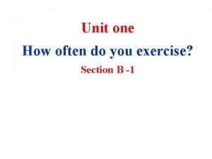 How often do you exercise questionnaire