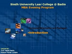Sindh University Laar College Badin MBA Evening Program