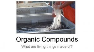 These are organic compounds made by living things