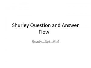 Shurley Question and Answer Flow Ready SetGo Remember