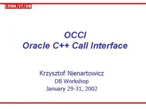 Oracle occi