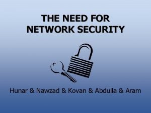 THE NEED FOR NETWORK SECURITY Hunar Nawzad Kovan