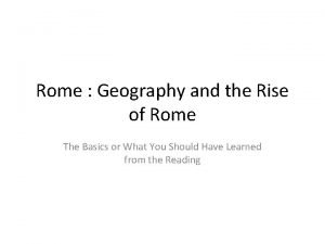 Rome's geography