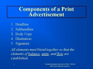 Components of a print ad