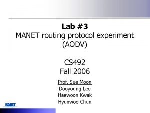Lab 3 MANET routing protocol experiment AODV CS