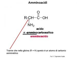 Amminoacidi Tranne che nella glicina R H questo